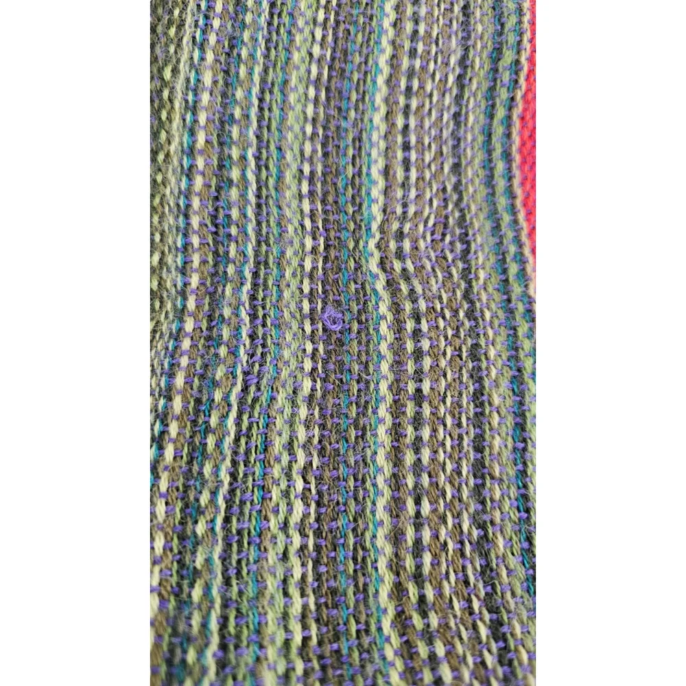 Tiahuanacu Brand 100% Alpaca Scarf Handmade in Bolivia Multicolor Tassels